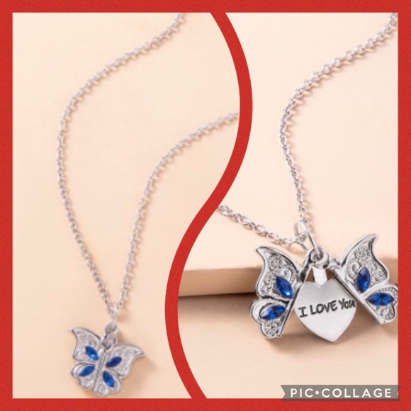 New!! Silvertone Fashion “I Love You” Heart Necklace. - Picture 1 of 7